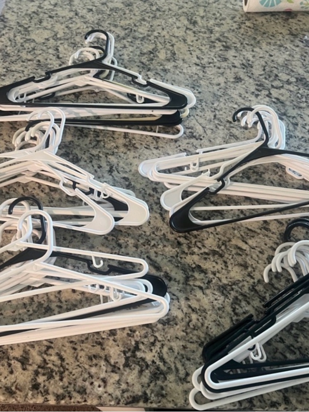 Plastic Clothes Hangers - 50-Pack Black & White Closet Hangers